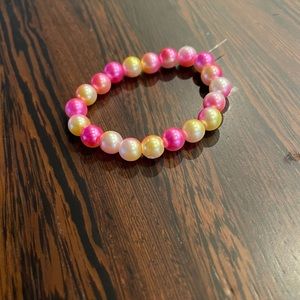 Tie dye hot pink/yellow/orange bracelet